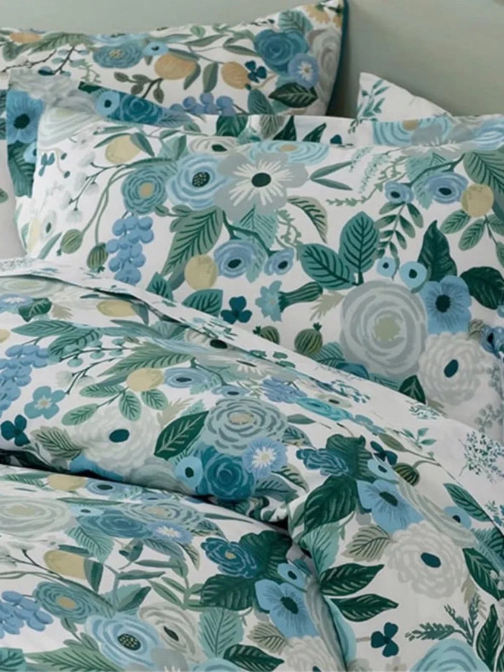 Rifle Paper Co. Garden Party Blue Queen Duvet + 2 Shams